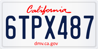 CA license plate 6TPX487