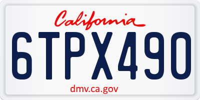 CA license plate 6TPX490