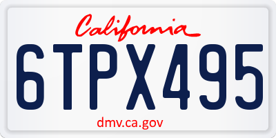 CA license plate 6TPX495