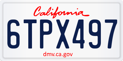 CA license plate 6TPX497