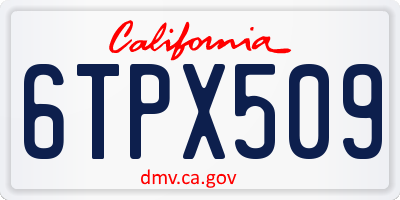 CA license plate 6TPX509