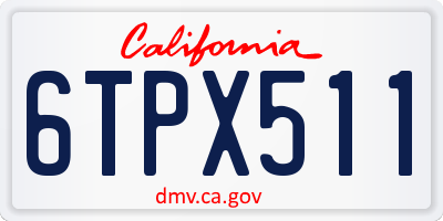 CA license plate 6TPX511