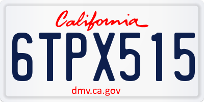 CA license plate 6TPX515