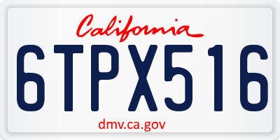 CA license plate 6TPX516