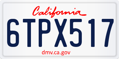 CA license plate 6TPX517