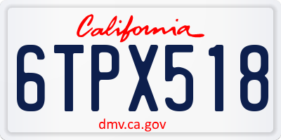 CA license plate 6TPX518