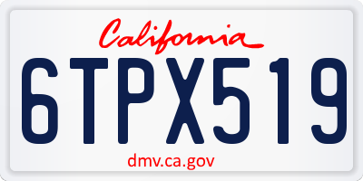 CA license plate 6TPX519