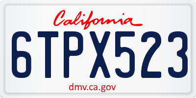 CA license plate 6TPX523