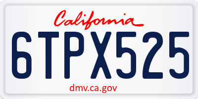 CA license plate 6TPX525