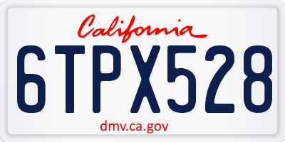 CA license plate 6TPX528