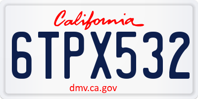 CA license plate 6TPX532