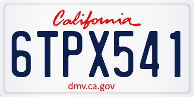 CA license plate 6TPX541