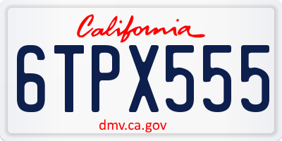 CA license plate 6TPX555