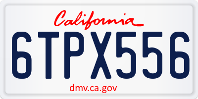 CA license plate 6TPX556