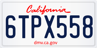 CA license plate 6TPX558