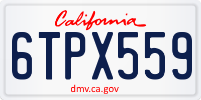 CA license plate 6TPX559