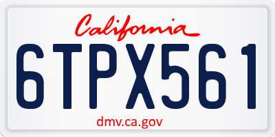 CA license plate 6TPX561