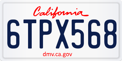 CA license plate 6TPX568