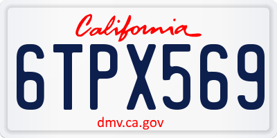 CA license plate 6TPX569