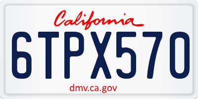 CA license plate 6TPX570