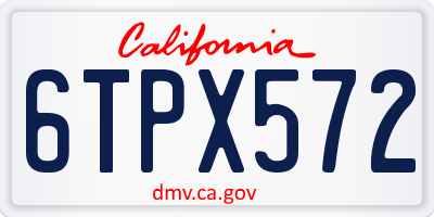 CA license plate 6TPX572