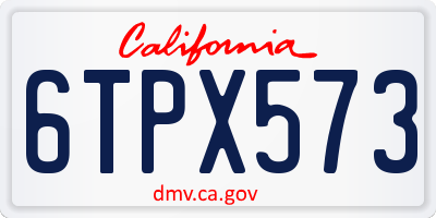 CA license plate 6TPX573