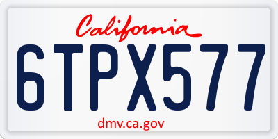 CA license plate 6TPX577