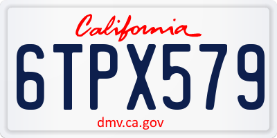 CA license plate 6TPX579