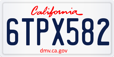 CA license plate 6TPX582