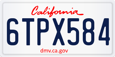 CA license plate 6TPX584