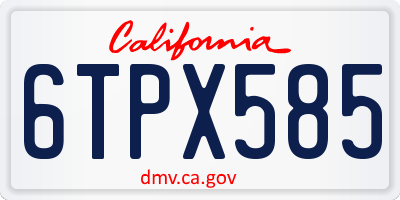 CA license plate 6TPX585
