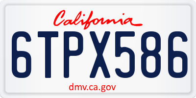 CA license plate 6TPX586