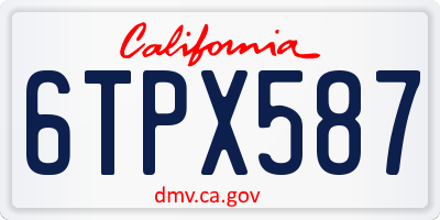 CA license plate 6TPX587