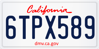 CA license plate 6TPX589