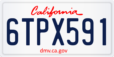 CA license plate 6TPX591
