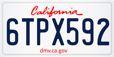 CA license plate 6TPX592