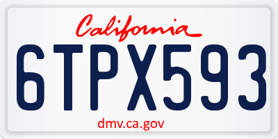 CA license plate 6TPX593