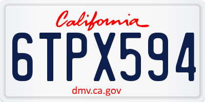 CA license plate 6TPX594