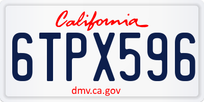 CA license plate 6TPX596