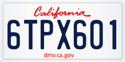 CA license plate 6TPX601