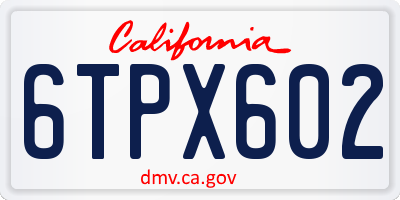 CA license plate 6TPX602