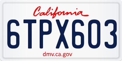 CA license plate 6TPX603