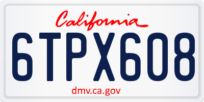 CA license plate 6TPX608