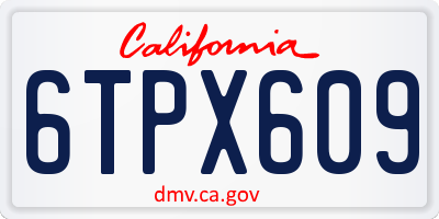 CA license plate 6TPX609