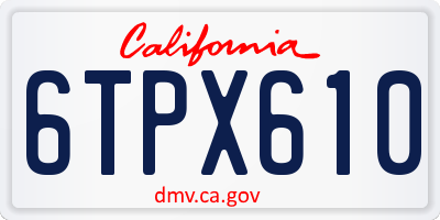 CA license plate 6TPX610