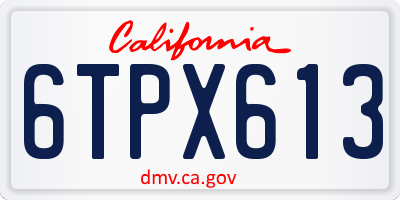 CA license plate 6TPX613