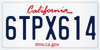 CA license plate 6TPX614