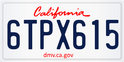 CA license plate 6TPX615