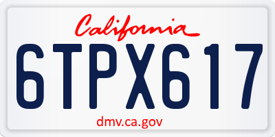 CA license plate 6TPX617