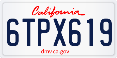 CA license plate 6TPX619